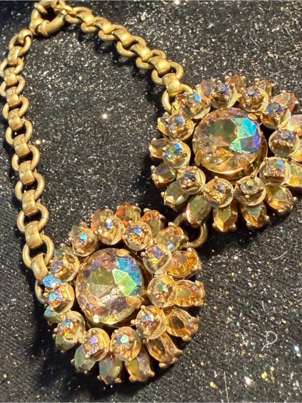 Gold-Tone Aurora Crystal Floral Bracelet - Iridescent Sparkle